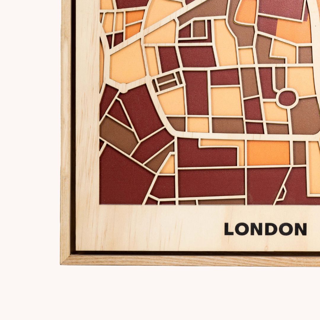 Wooden Wall Art - London City Map