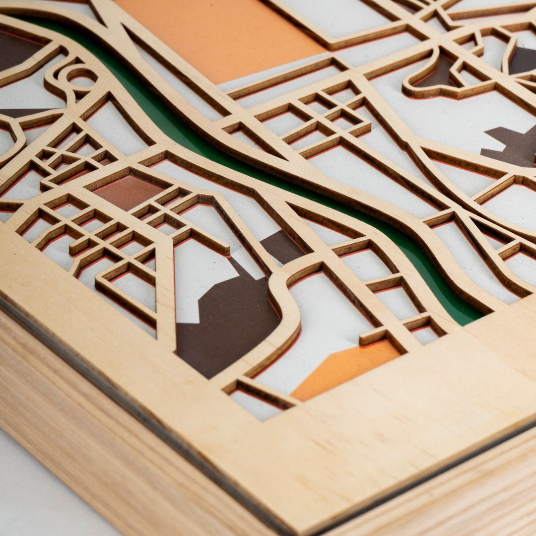 Wooden Wall Art - Madrid City Map