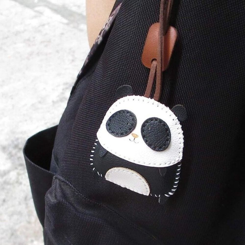 Panda Leather Bag Charm