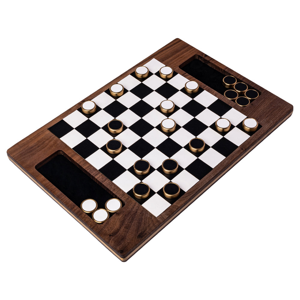 Deluxe Magnetic Wooden Checker