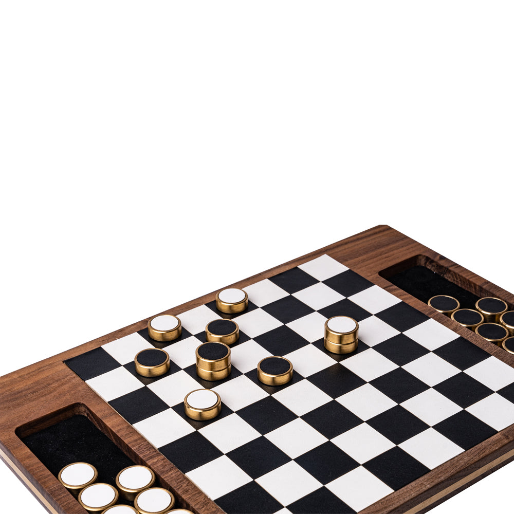 Deluxe Magnetic Wooden Checker