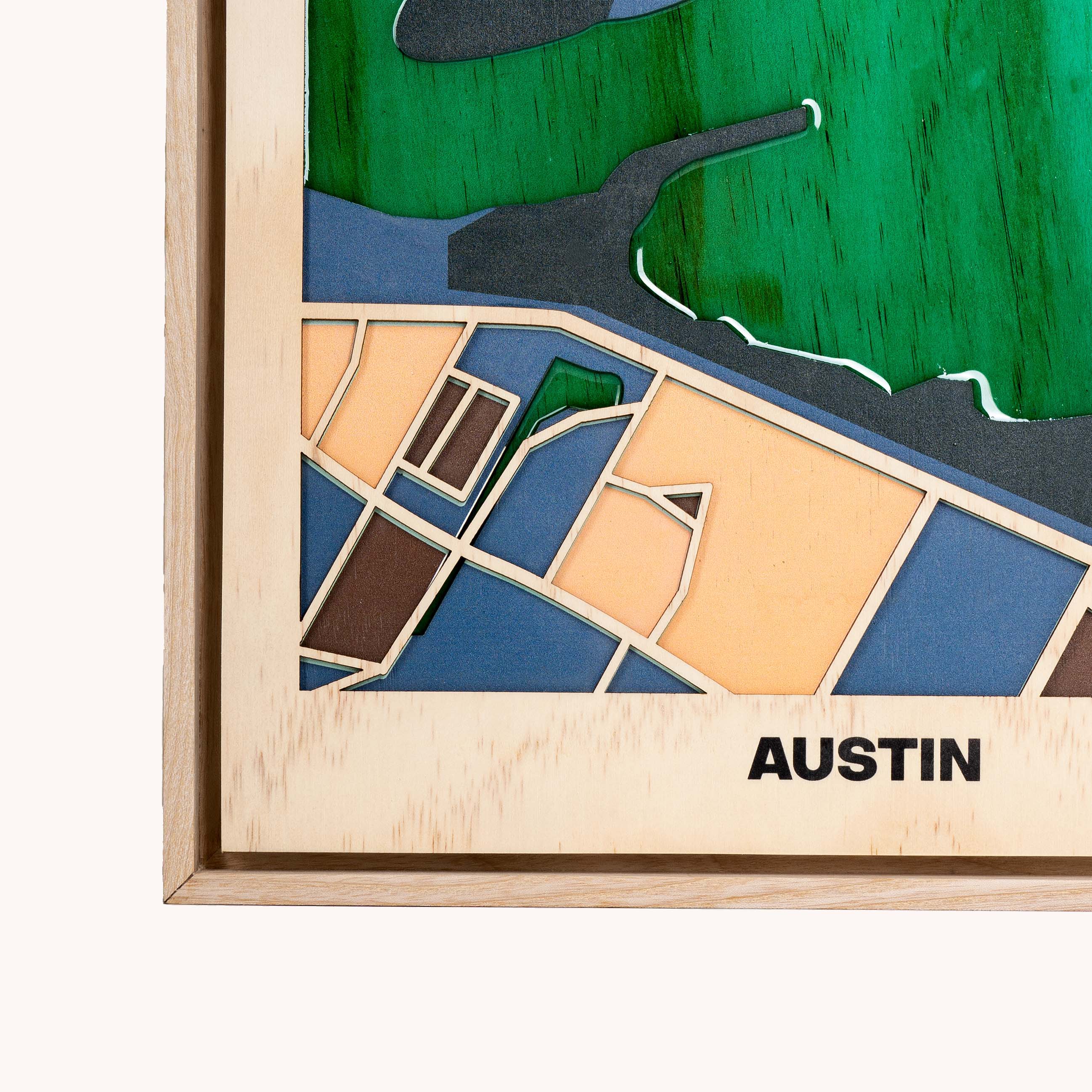 Wooden Wall Art - Austin City Map