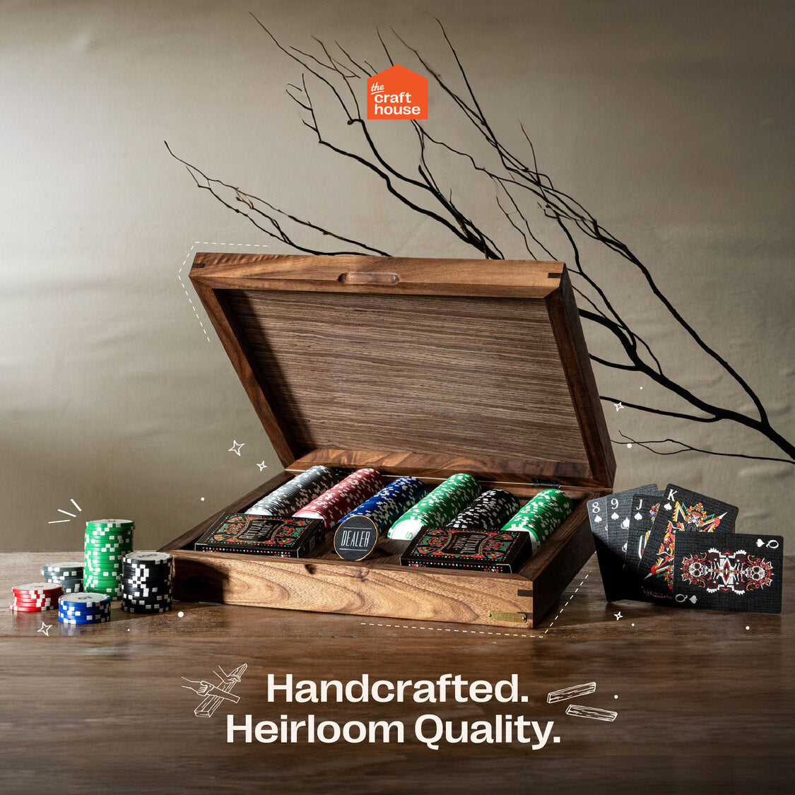 bowtie poker chip set classic