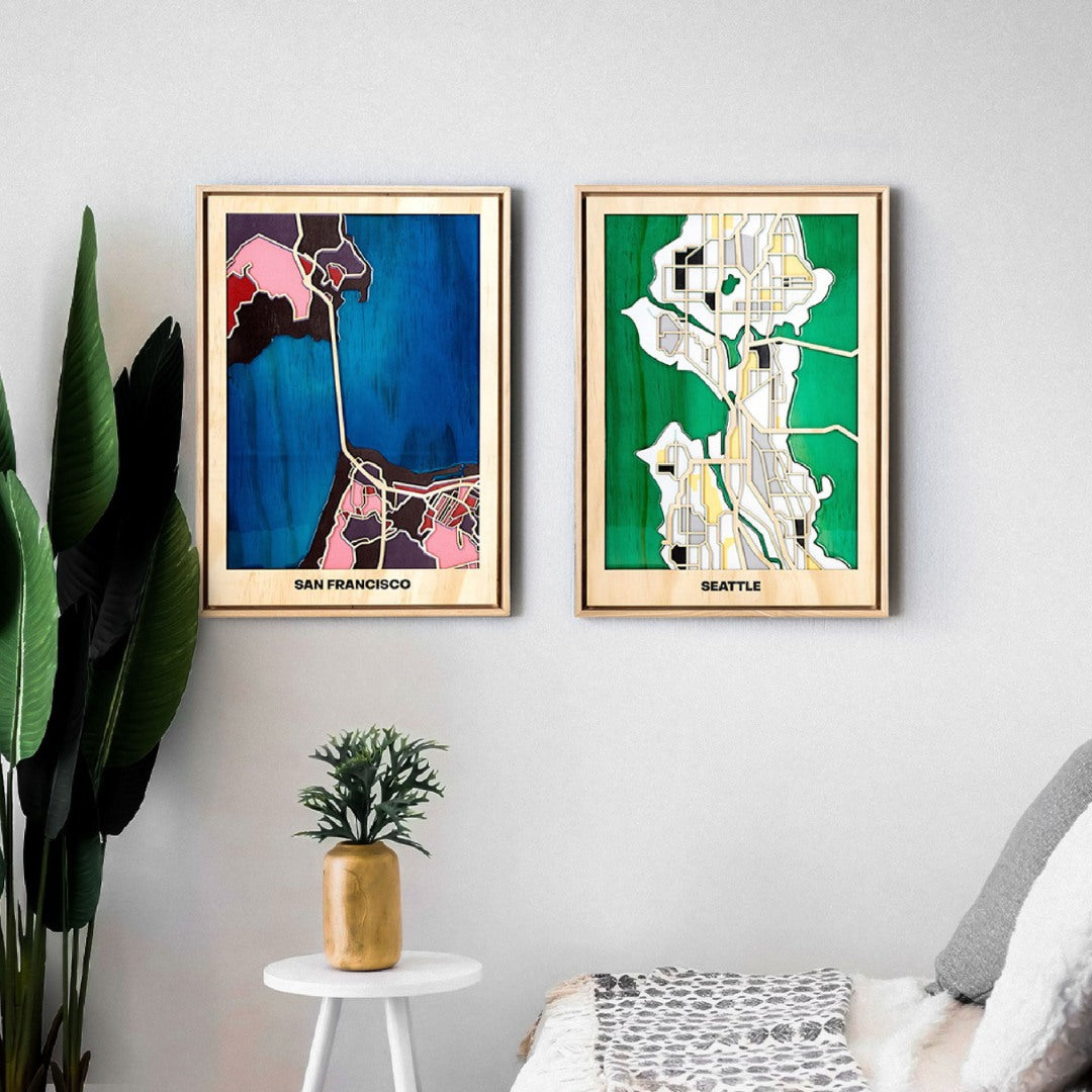 Wooden Wall Art - San Francsico City Map