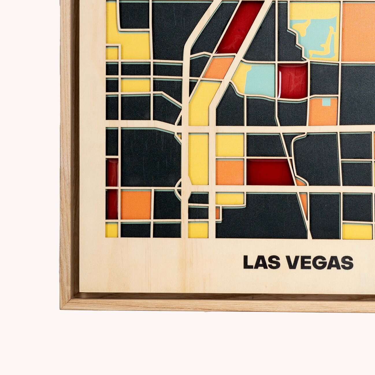 Wooden Wall Art - Las Vegas City Map