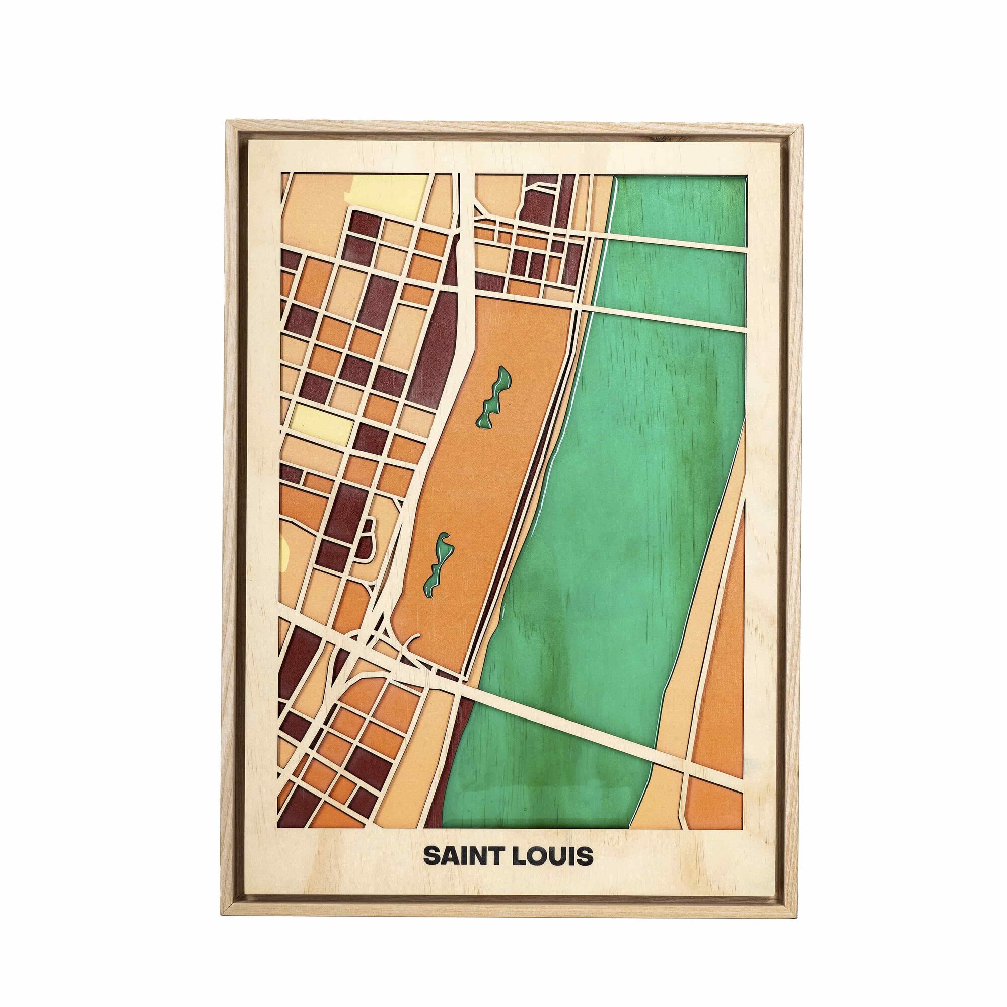 Wooden Wall Art -  St. Louis City Map