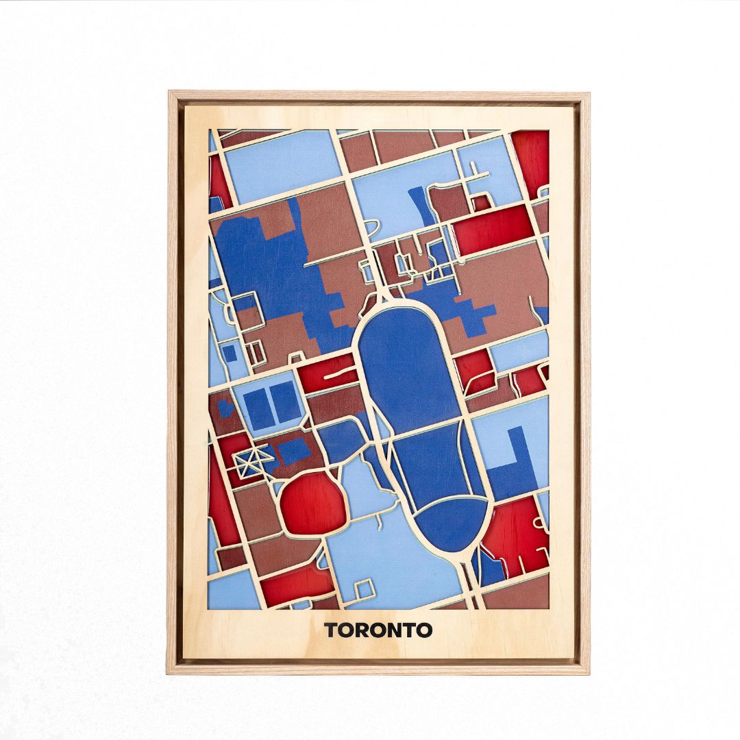 Wooden Wall Art - Toronto City Map