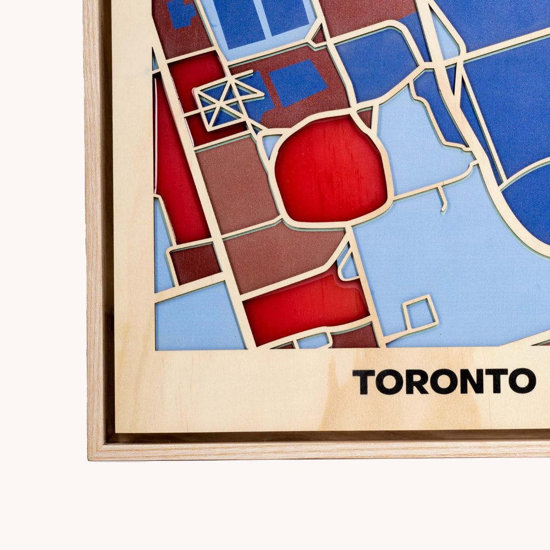 Wooden Wall Art - Toronto City Map