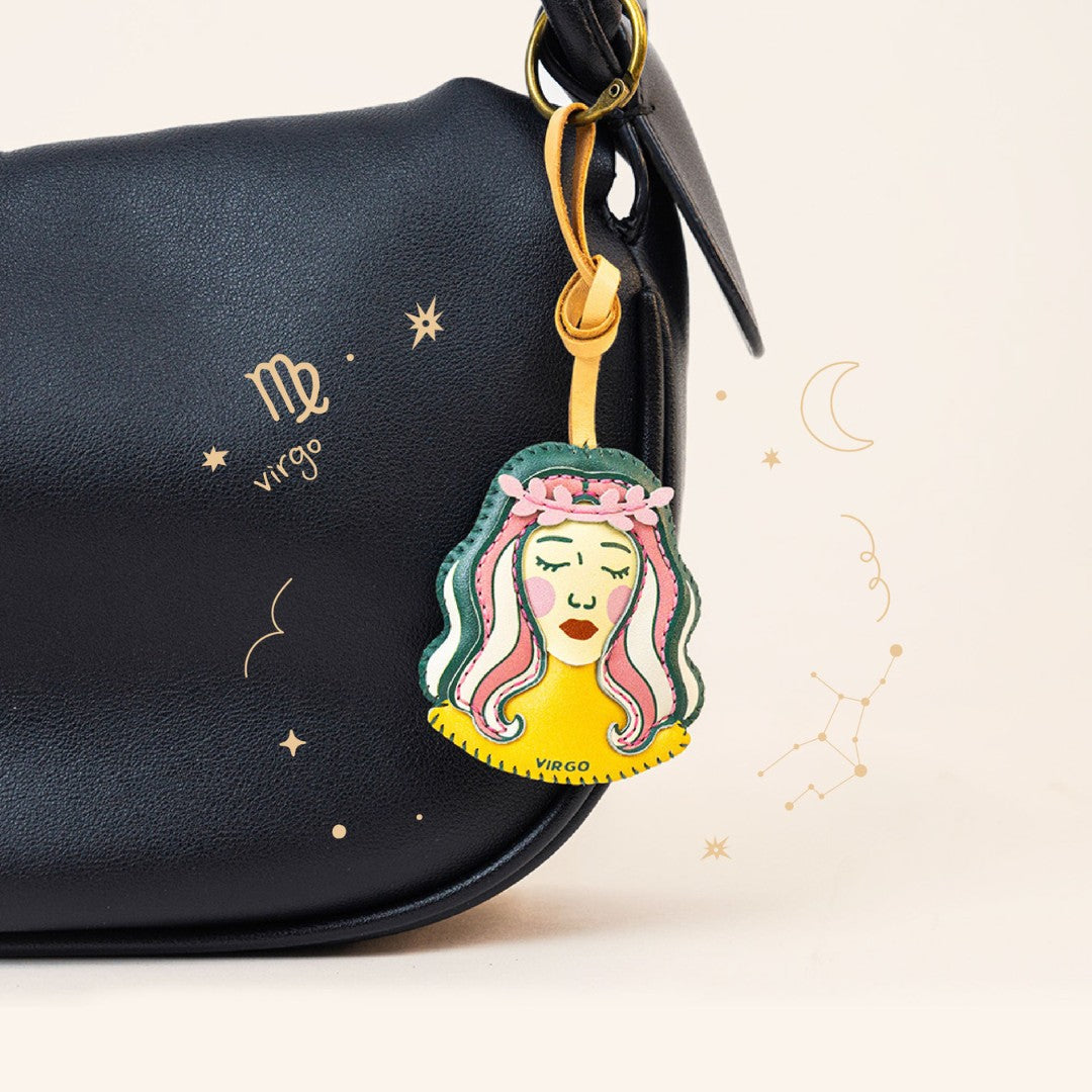 Leather Bag Charm - Zodiac Signs Collection